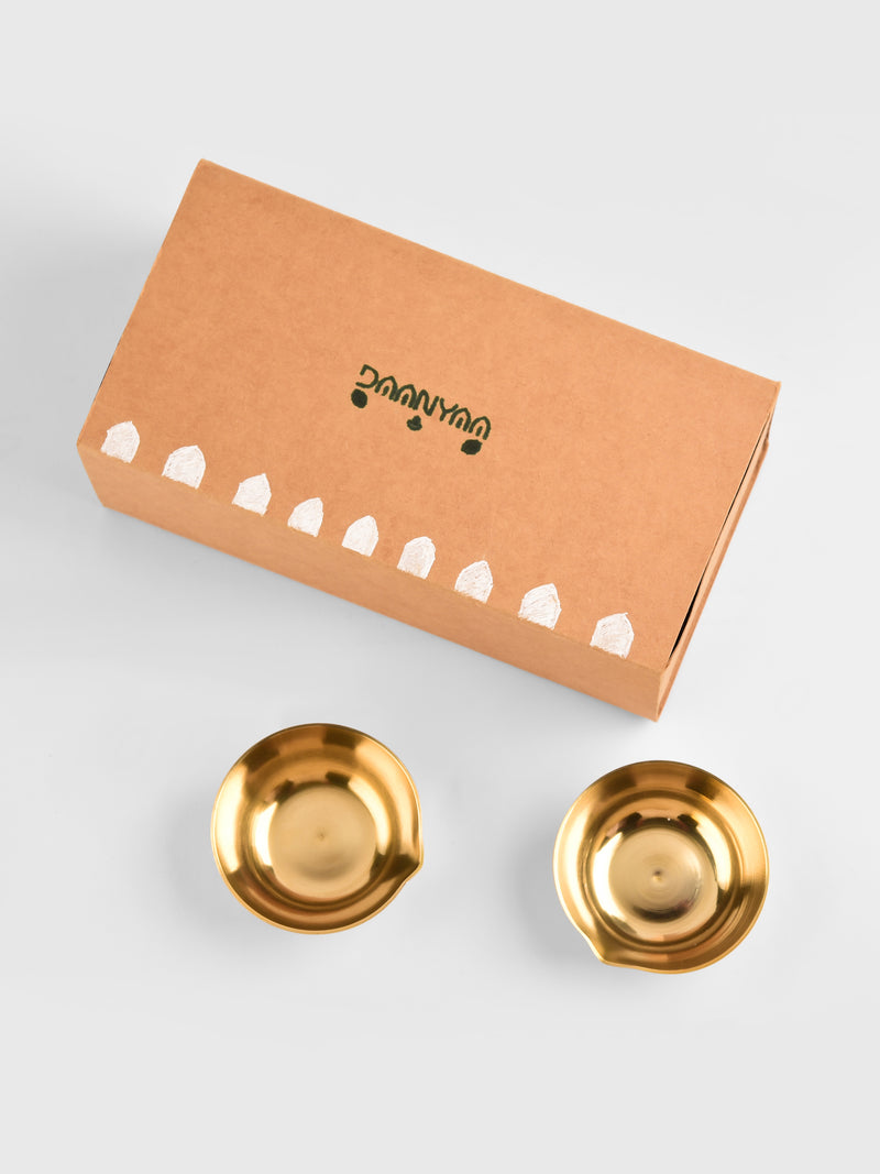 Two Brass Diyas (2.5")