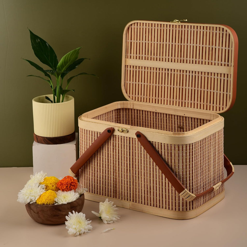 Premium Handmade Bamboo Picnic Basket