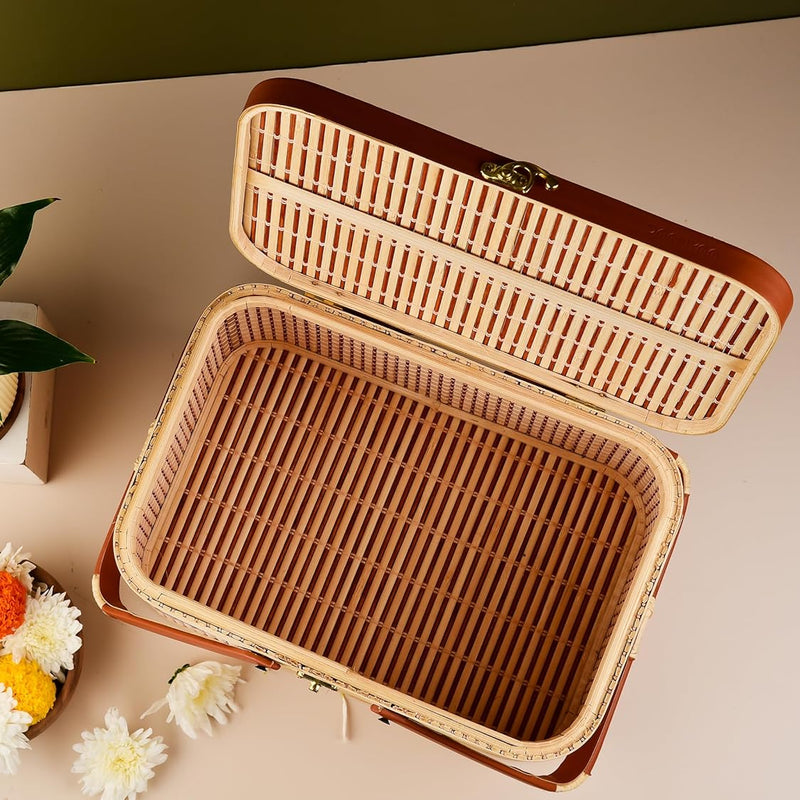 Premium Handmade Bamboo Picnic Basket