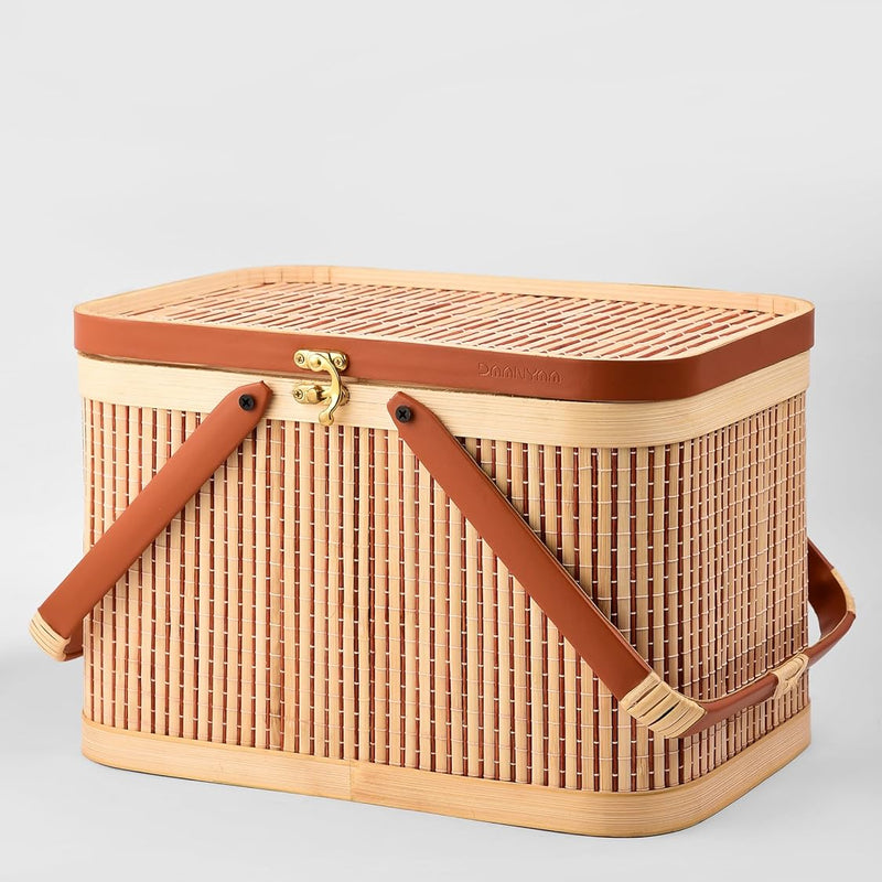 Premium Handmade Bamboo Picnic Basket