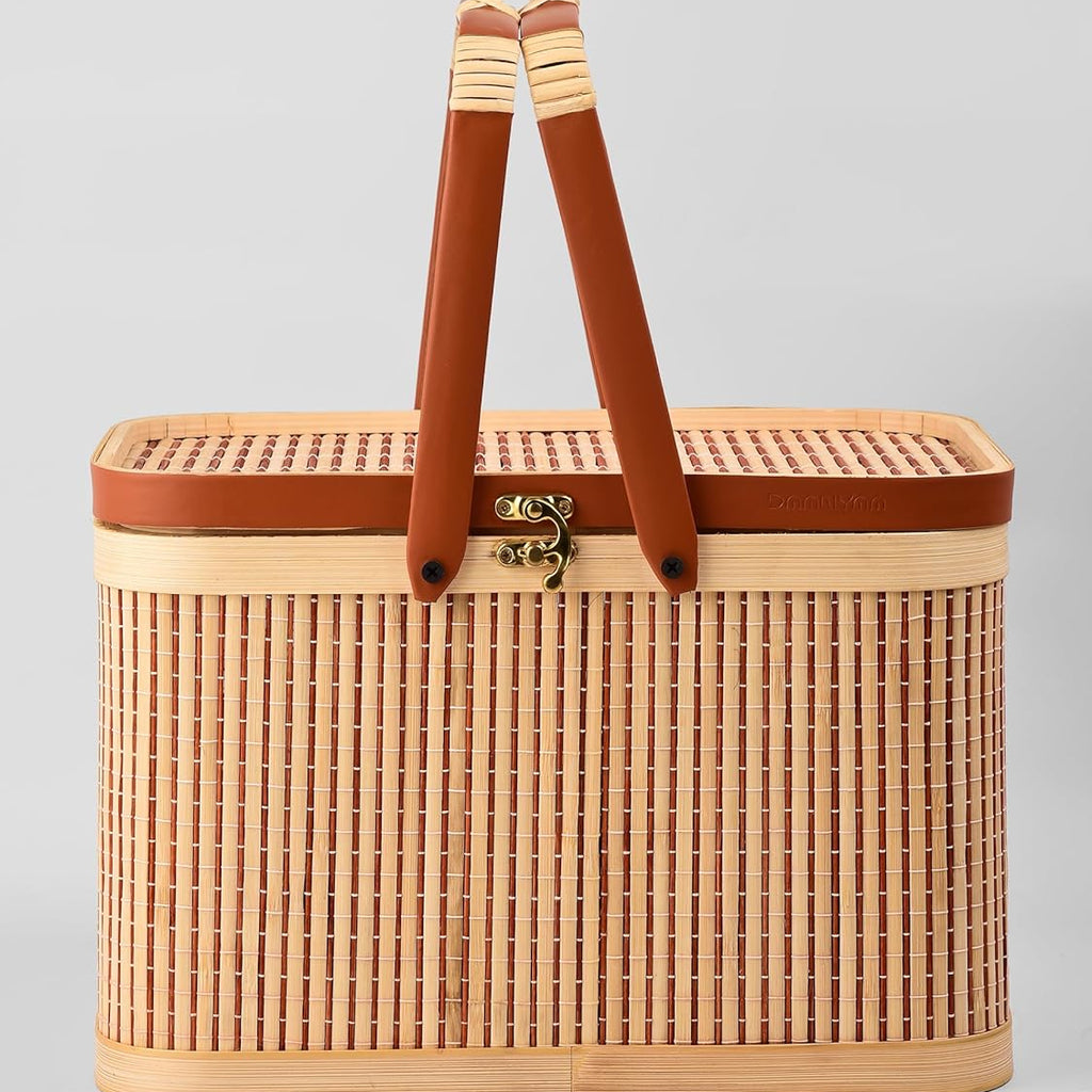 Premium Handmade Bamboo Picnic Basket