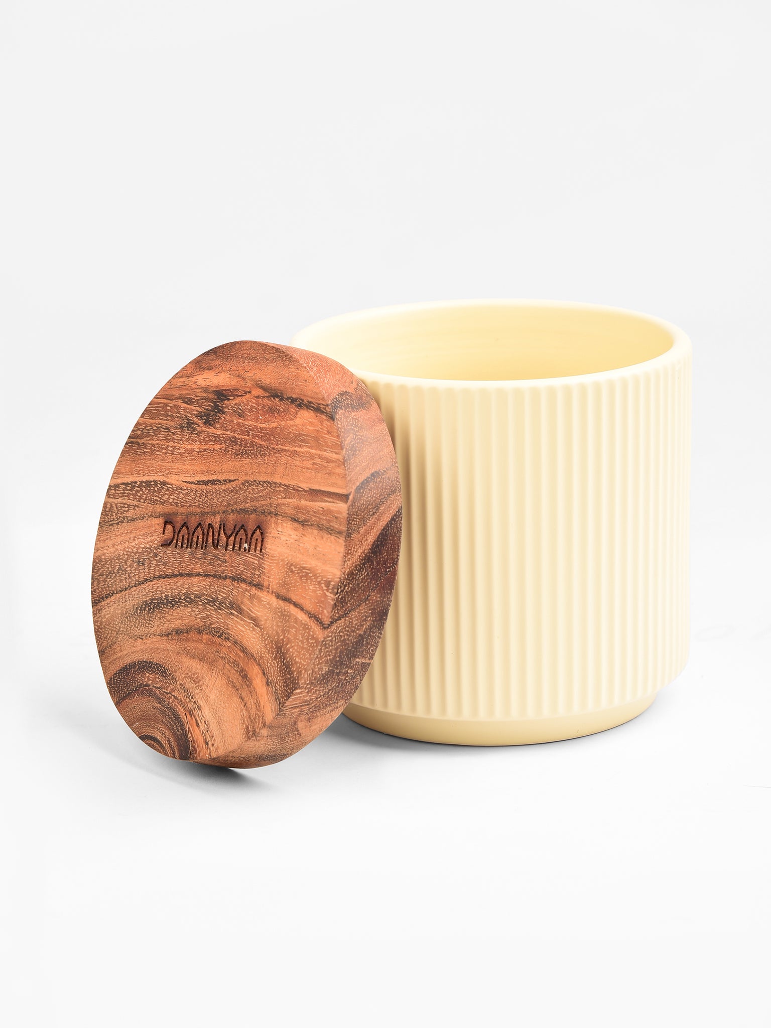 Ceramic Planter with Acacia base