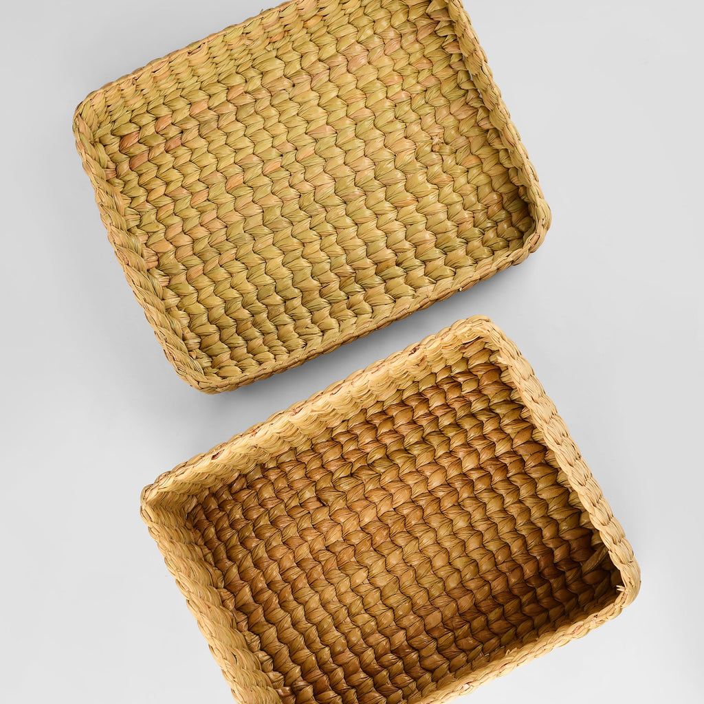 Handwoven Seagrass Storage Basket with Lid