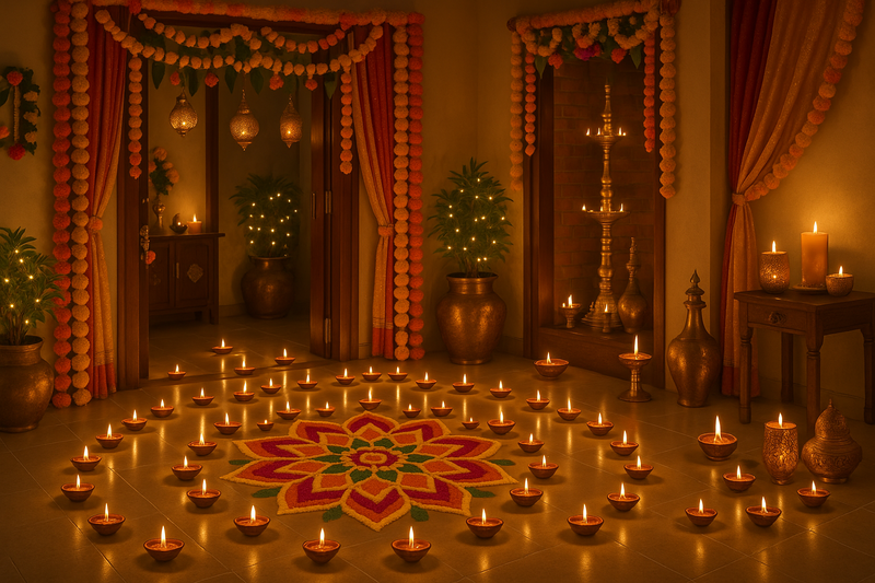 Diwali home setup - home decor items